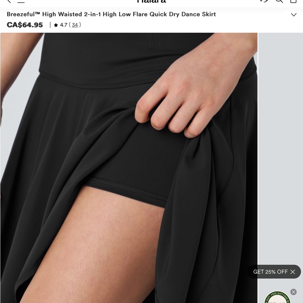 HALARA Black High Low Flare Skirt NWT - Picture 2 of 5
